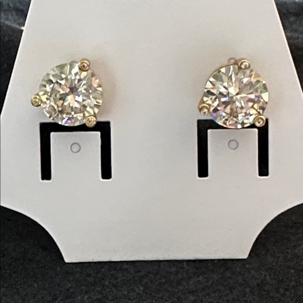Kate Spade EUC large CZ round cut 10mm stud pierced earrings.